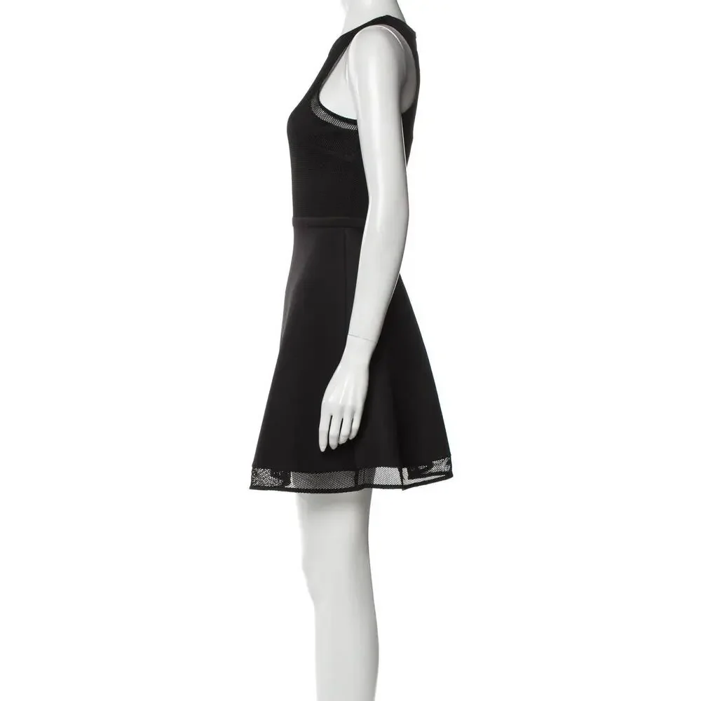 NWT Camilla and Marc Black Dress A-Line Mini Size 2 Scuba Net Top Night Out - Picture 8 of 16
